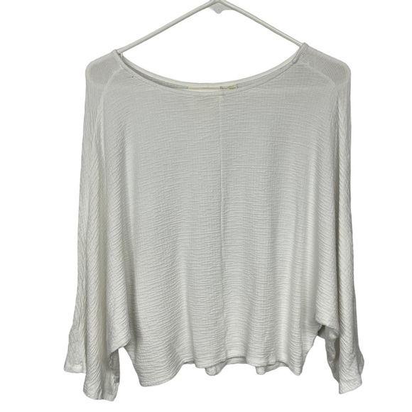 𝅺maeve Anthropology Short Sleeve White Textured Boatneck Doleman Tee, XS - Picture 1 of 7